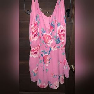 Pink Floral Pattern Romper